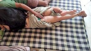 Kammo darling's first anal sex with her father in law, while she was lying in doggy style.